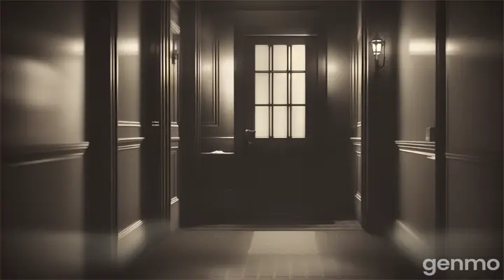The bathroom door slams shut with a loud noise.