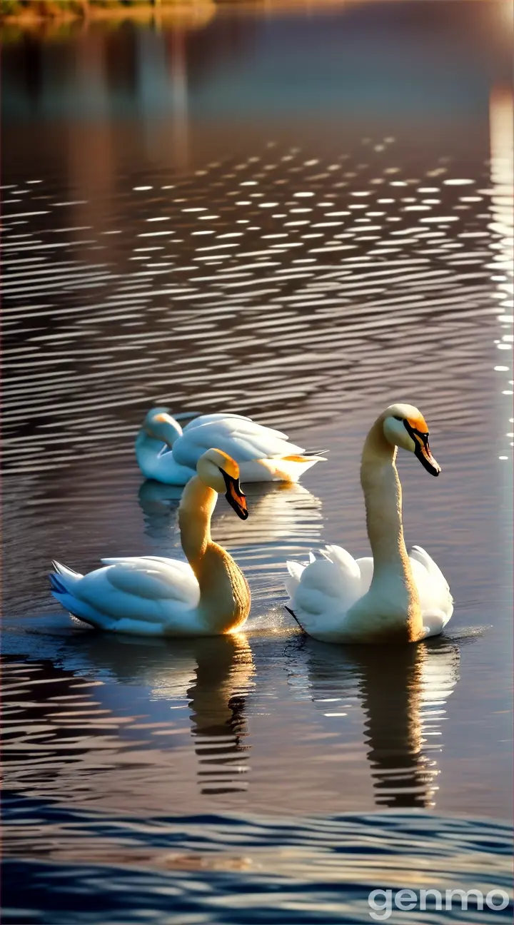 A pair of swan mating 