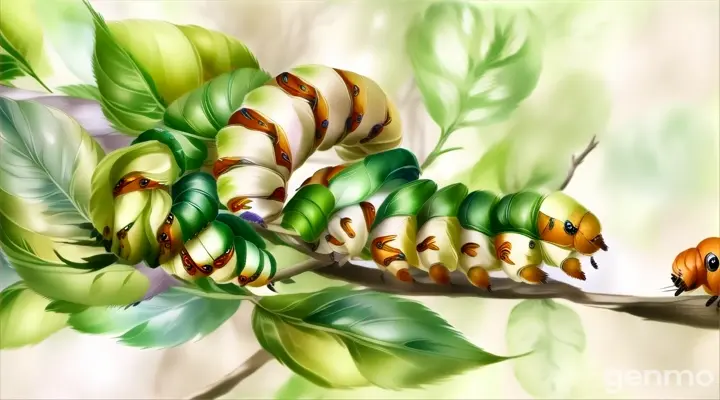 a picture of a caterpillar on a branch