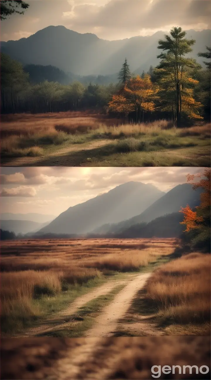 A deserted nature reserve with empty cabins and trails, animals roam free