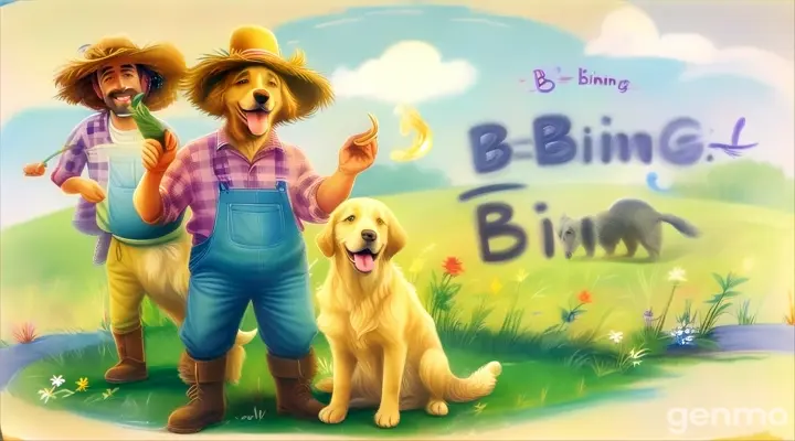 a picture of a man and his dog with the words b - ing - bing