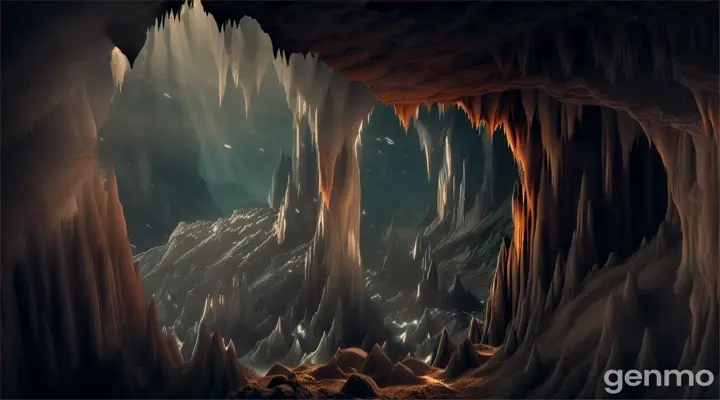 mountainous area cave zoom in 