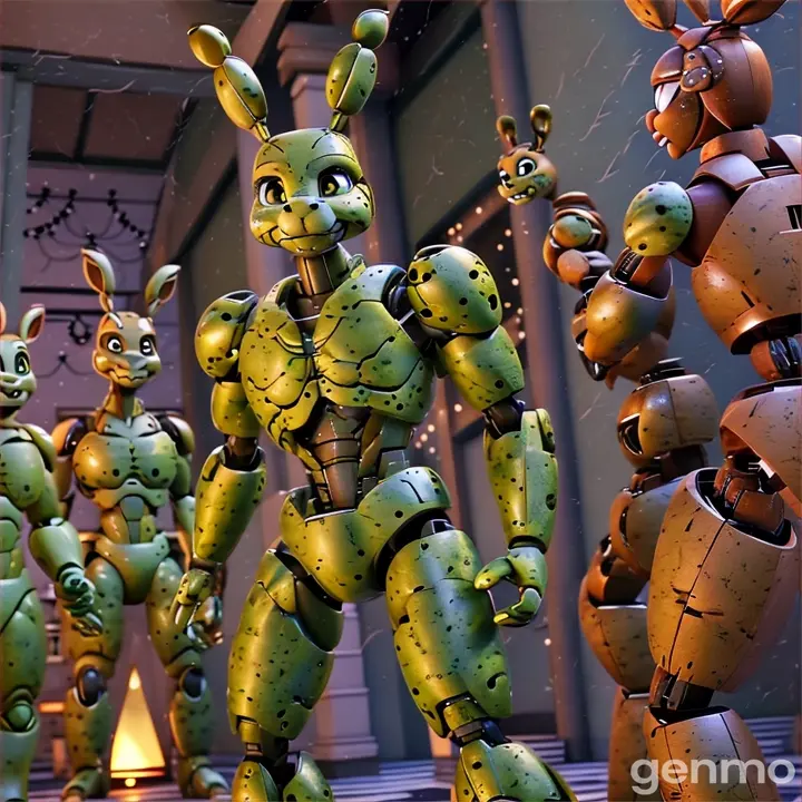 a group of animated characters standing next to each other