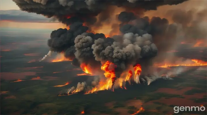 数十处猛烈的山火仍处于失控状态 团团烈火烧毁上万公顷林地和灌木丛　