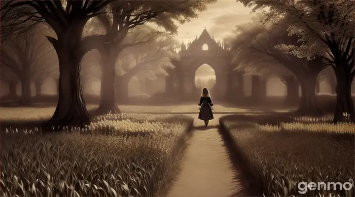 The Legend Unveiled: Alice recalls the village's tales about the garden being linked to an ancient sorceress who once lived there.











