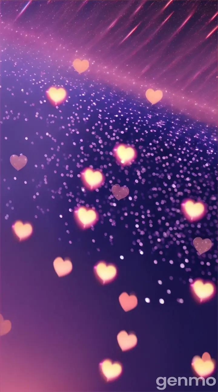 Crystal small Hearts 💜❤️ in the night sky