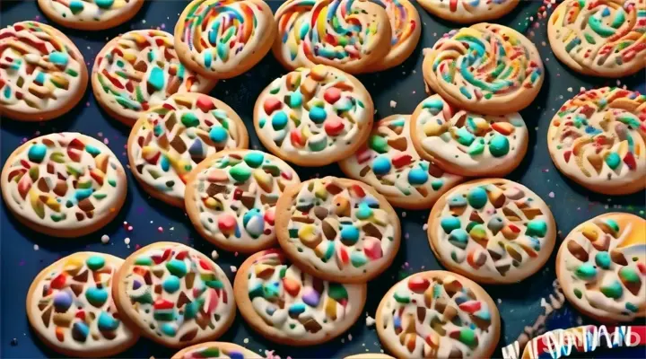 a pile of decorated cookies sitting on top of a table