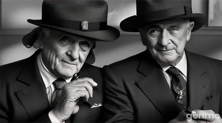 2 ancianos gangster exhibiendo su collecion de gorras  