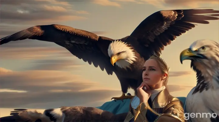 During this crisis, queen met a wise bald eagle, known for his sharp vision and calm demeanor.