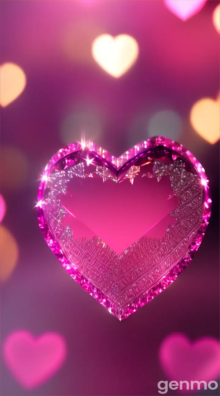 Pink crystal hearts