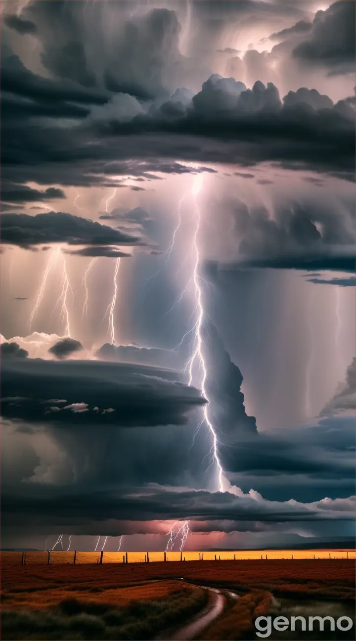 A big thunderstorm with lightning in the shape of a man