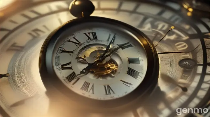 Die Kamera zoomt auf die Uhr zurück, die plötzlich stehen bleibt.