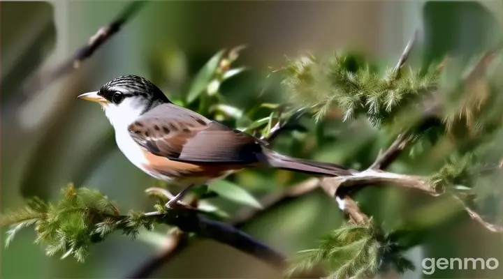 a small bird perched on a branch of a tree