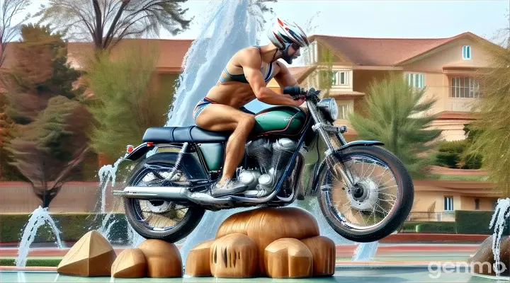 a מופשט לגמרי man sitting on top of a motorcycle