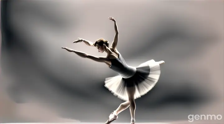 Elegant ballet dancer in motion, soft pastel sketc