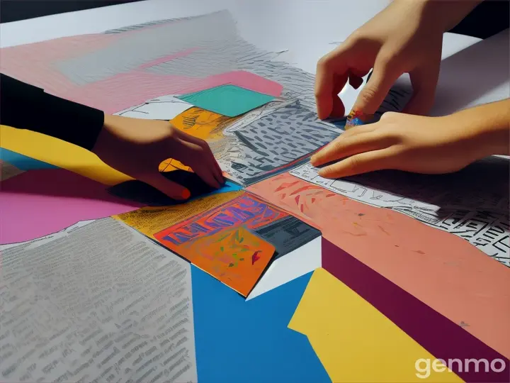 Creating a abstract collage with friends in a modern, urban style