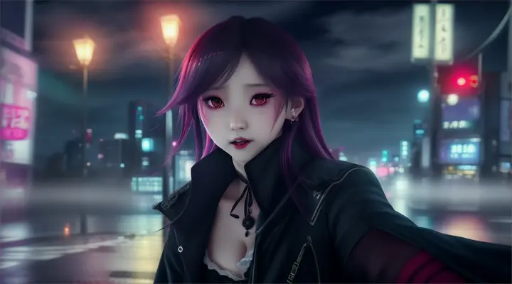 a shadowy female vampire stalks yuna, cute yuna, 2, sexy shabby outfit, scared, desperate, viewer walking home late at night in Tokyo, yuna calls out for help and runs towards them, damsel in distress, stormy night, (best quality,4k,8k,highres,masterpiece:1.2),ultra-detailed,(realistic,photorealistic,photo-realistic:1.37),HDR,UHD,studio lighting,ultra-fine painting,sharp focus,physically-based rendering,extreme detail description,professional,vivid colors,bokeh,hyper-detailed,cinematic lighting,dramatic,chiaroscuro,moody,atmospheric,dark,gloomy
