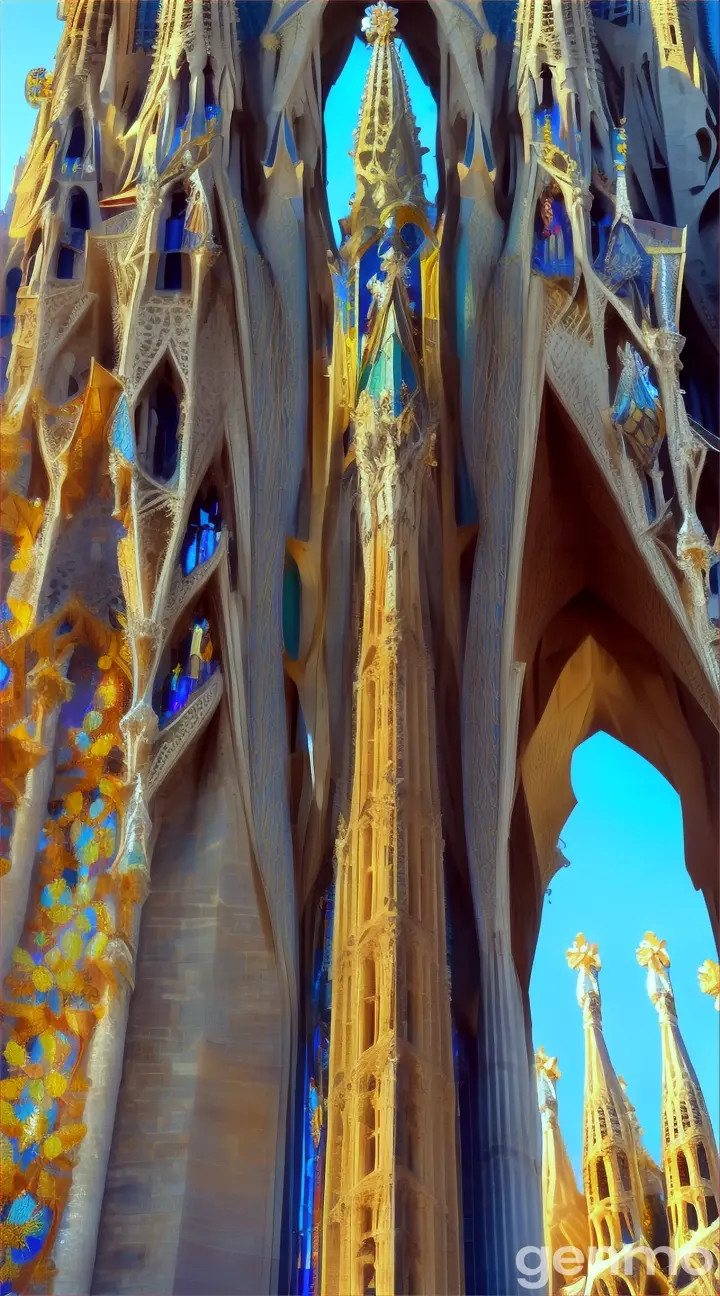 The Sagrada Familia in Barcelona in glass