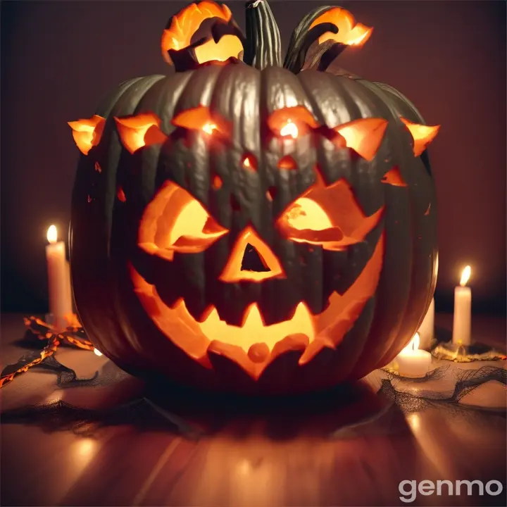 dibujo de calabaza de halloween con boca sin ojos con una vela adentro