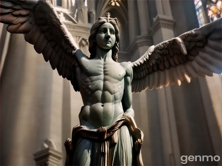alas extendidas de angel sin plumas