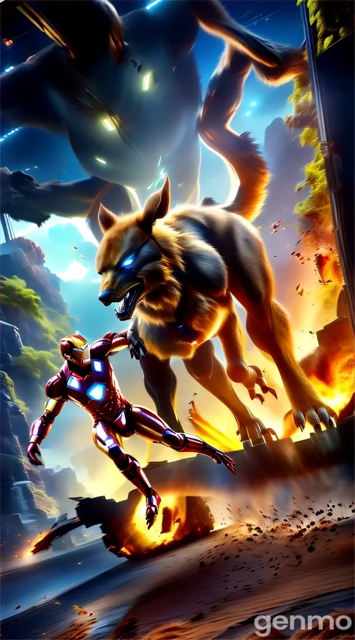 animal fight with iron man