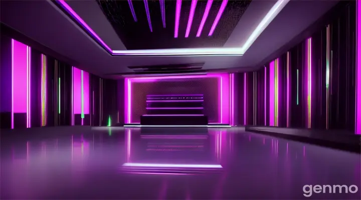  wide shot of a glamorous, bold, and energetic freestyle dance scene:

The scene unfolds in a luxurious, high-end nightclub with a sleek, modern design—mirrored walls, black marble floors, and an expansive LED dance floor that glows with vibrant colors in sync with the beat. Neon lights in shades of electric blue, purple, and pink bathe the venue, enhancing its glamorous and futuristic vibe. Around the dance floor are plush seating areas, framed by metallic decor, adding to the sophistication.

At the center of the scene, a handsome Pakistani man exudes style and confidence as he dances energetically. He is dressed in a fitted deep royal Black blazer over a white t-shirt, paired with white slim-fit pants and sleek white sneakers. His energetic freestyle moves are bold and charismatic.

Beside him, a stunning Pakistani woman dances with elegance and strength. She wears a bold, shiny Blue, form-fitting mini dress with a sleek, high neckline and open back, paired with red heels. Her dress catches the light, adding a radiant glow to her movements, which are full of confidence and grace.

Surrounding the couple are 20 backup dancers, moving in perfect sync while showcasing their own freestyle energy. The men wear black silk shirts paired with silver trousers and black shoes, while the women are dressed in gold sequined crop tops with black high-waisted leather skirts and gold ankle boots. Their synchronized moves elevate the overall energy, creating an exciting and glamorous Bollywood atmosphere.

The LED dance floor beneath them pulses with glowing patterns, while the neon lights reflect off the dancers' outfits, enhancing the vibrant and bold setting. The chemistry between the couple and the dancers creates an electric atmosphere, perfectly balancing glamour, energy, and modern luxury in this Bollywood-style freestyle dance scene.