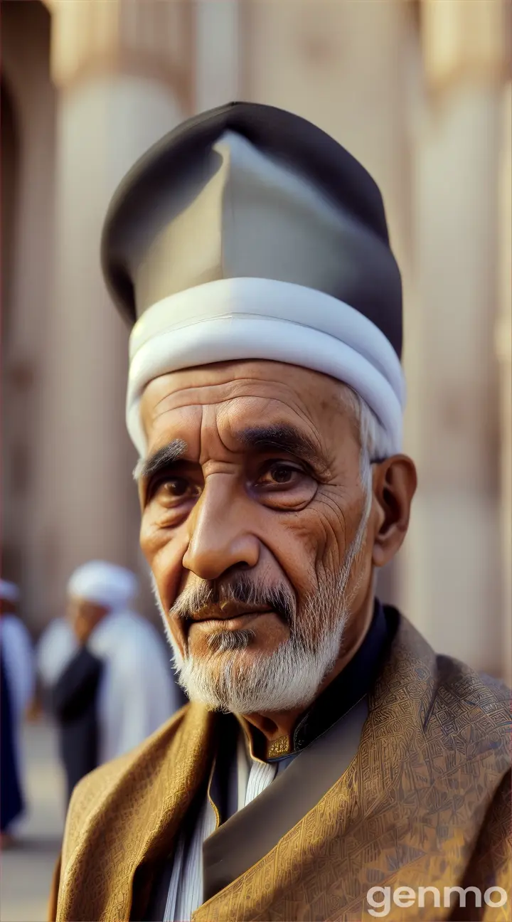 Muslim man on travel to Hajj  Old man 