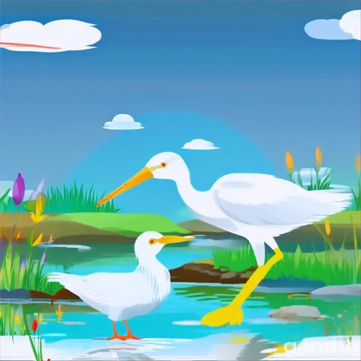 a white bird is standing in the water