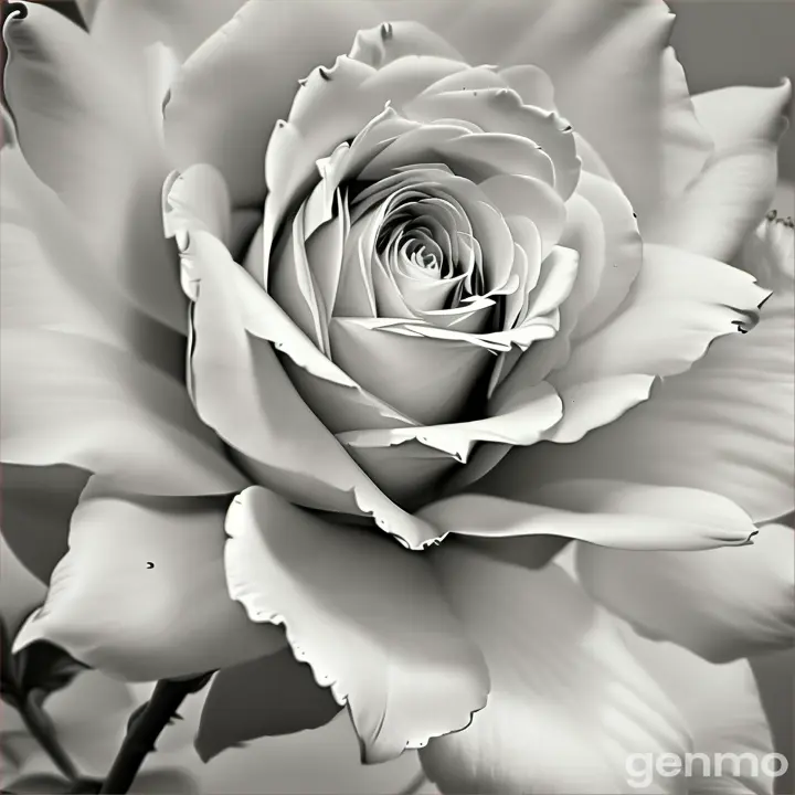 rosa con espinas dibujada en blanco y negro