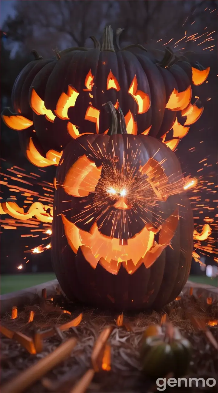 Halloween pumpkins explode in the White House gardens in Washington