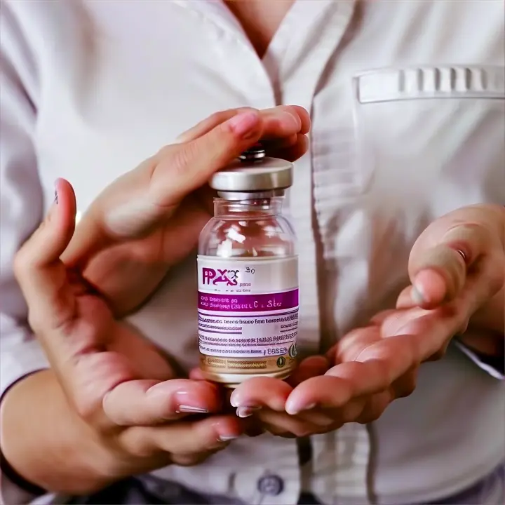 Make a realistic video of a cosmetologist holding a small jar of PRX 33 peeling and than it burst in her hands like a balloon