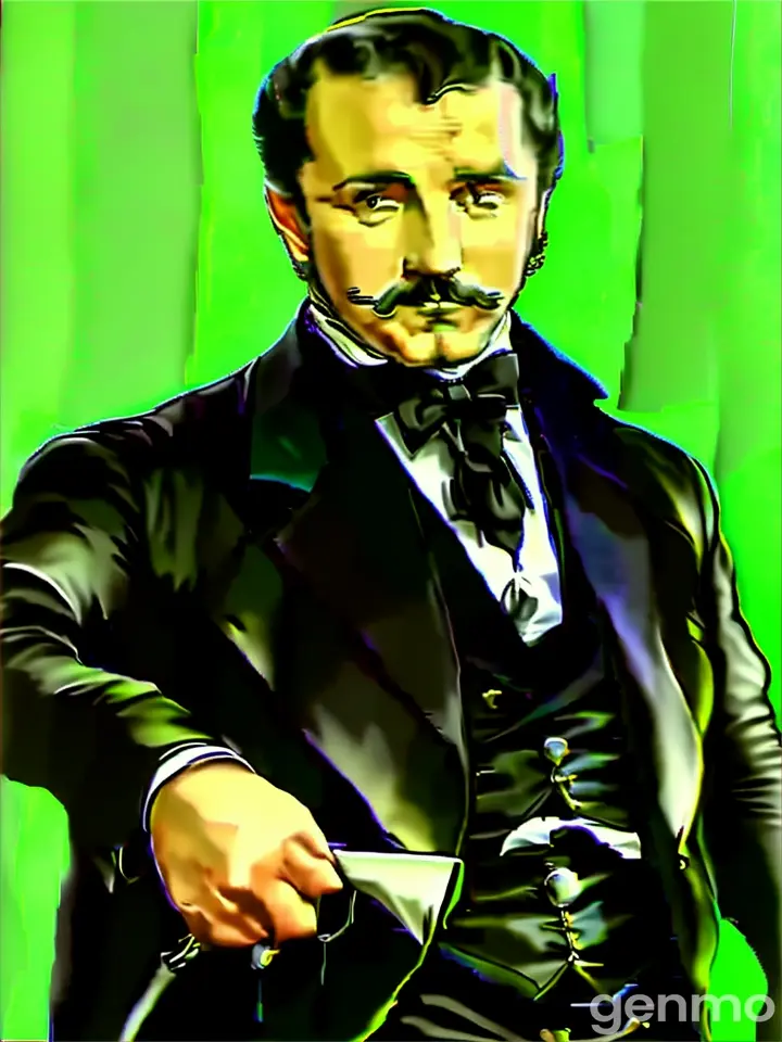 a painting of a man in a tuxedo