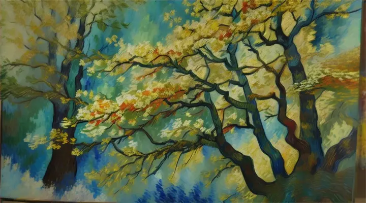 van gogh painting trees on canvas