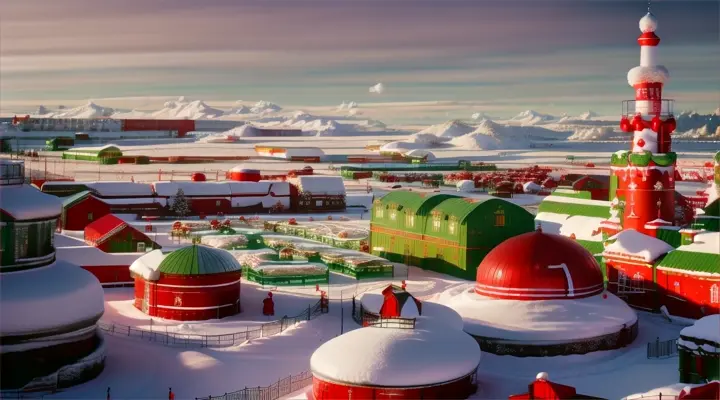 north pole, santa Claus factory, toys industrial plant