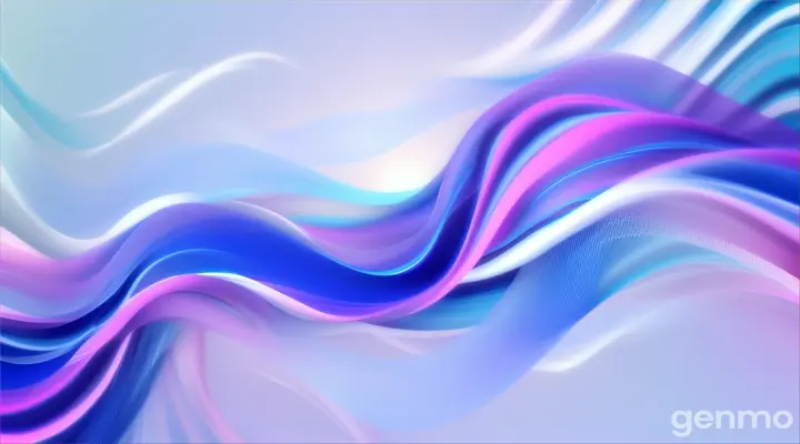 a blue, pink and white abstract wave on a light blue background