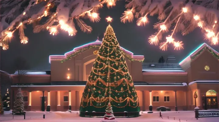 giant christmas tree, gift factory entrance