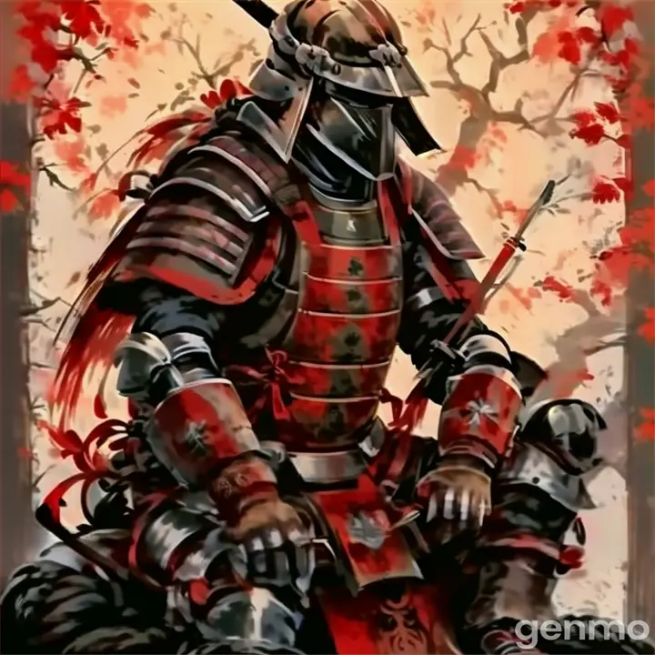 a painting of a man in armor with a sword