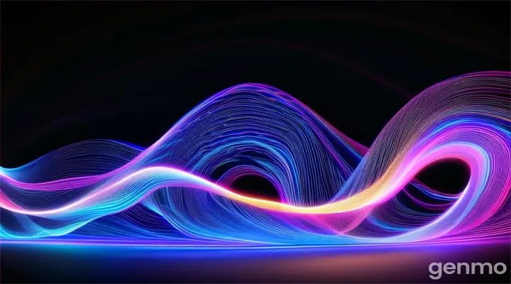 a colorful wave of light on a black background