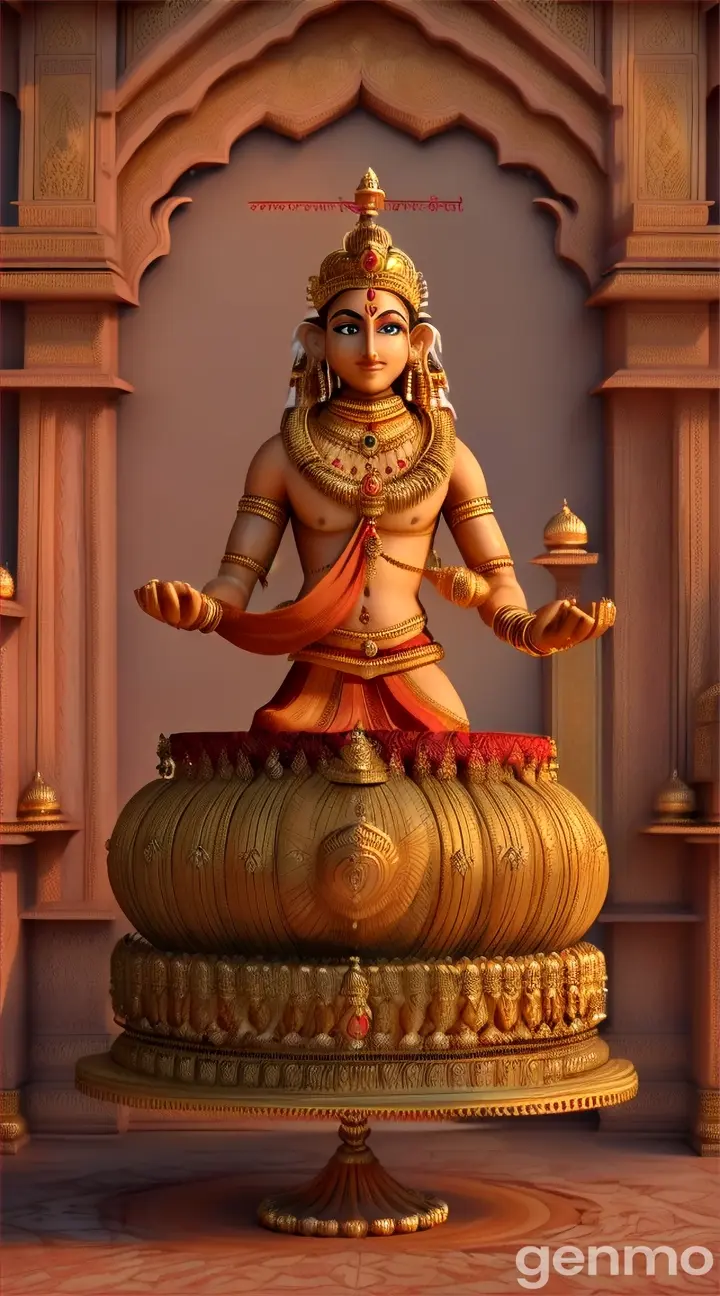 “When King Dasharath of Ramayana reached the door of King Janak with the wedding procession of his four sons, King Janak respectfully welcomed the procession" 3D cinematic”
