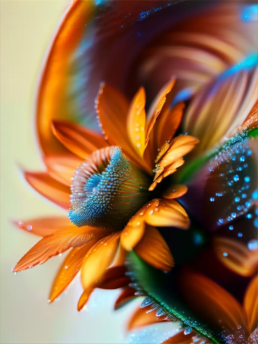 a close up of a flower with water droplets on it