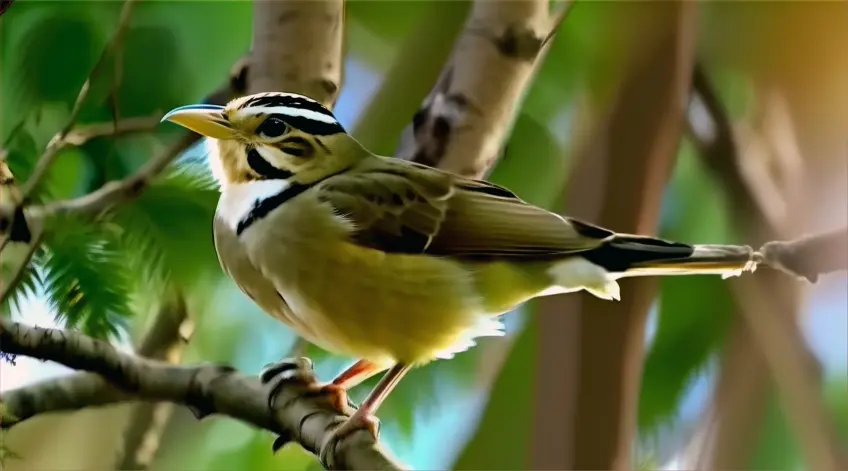 a bird perched on a branch in a tree