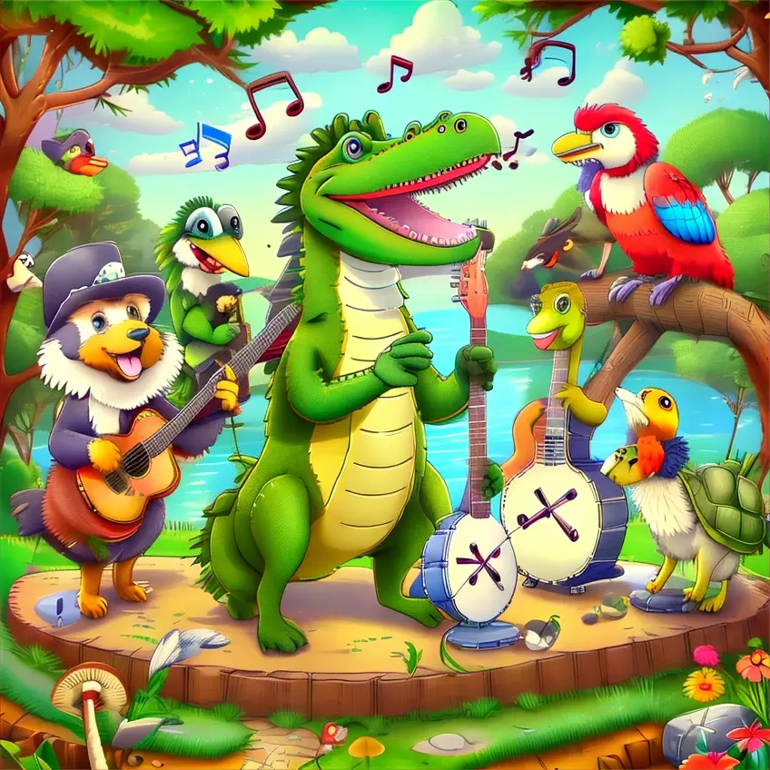 a group of animals that are standing in the grasscio en sus ensayos musicales