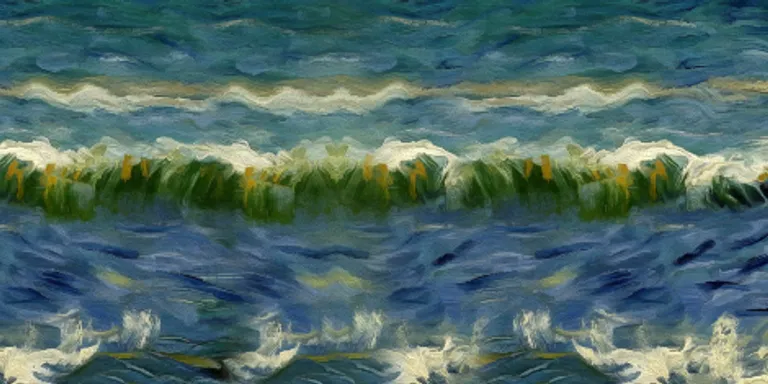 a painting of a wave in the ocean