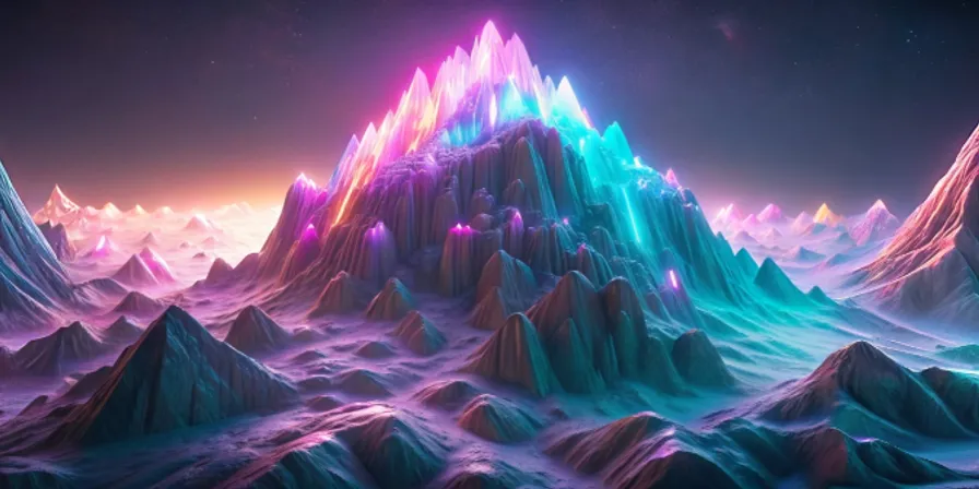 a computer generated image of a mountain range