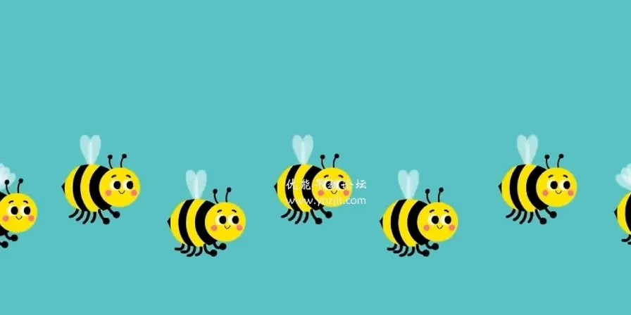 a group of bees flying through the air