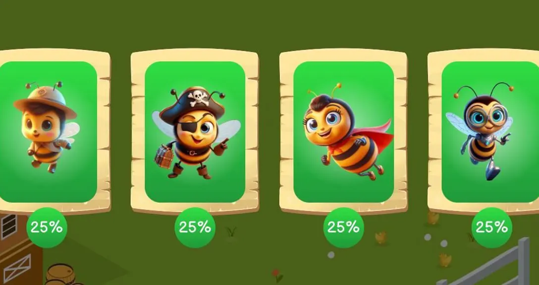 a screen shot of a game with bees