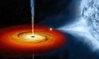 an artist's impression of a black hole in space