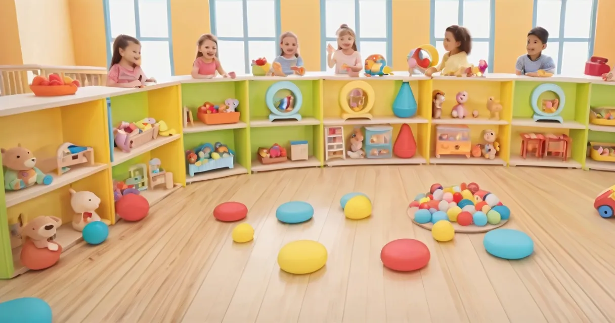 a group of children playing with toys in a room, baby dolls, beautiful, dolls are playing, dolls are smilling