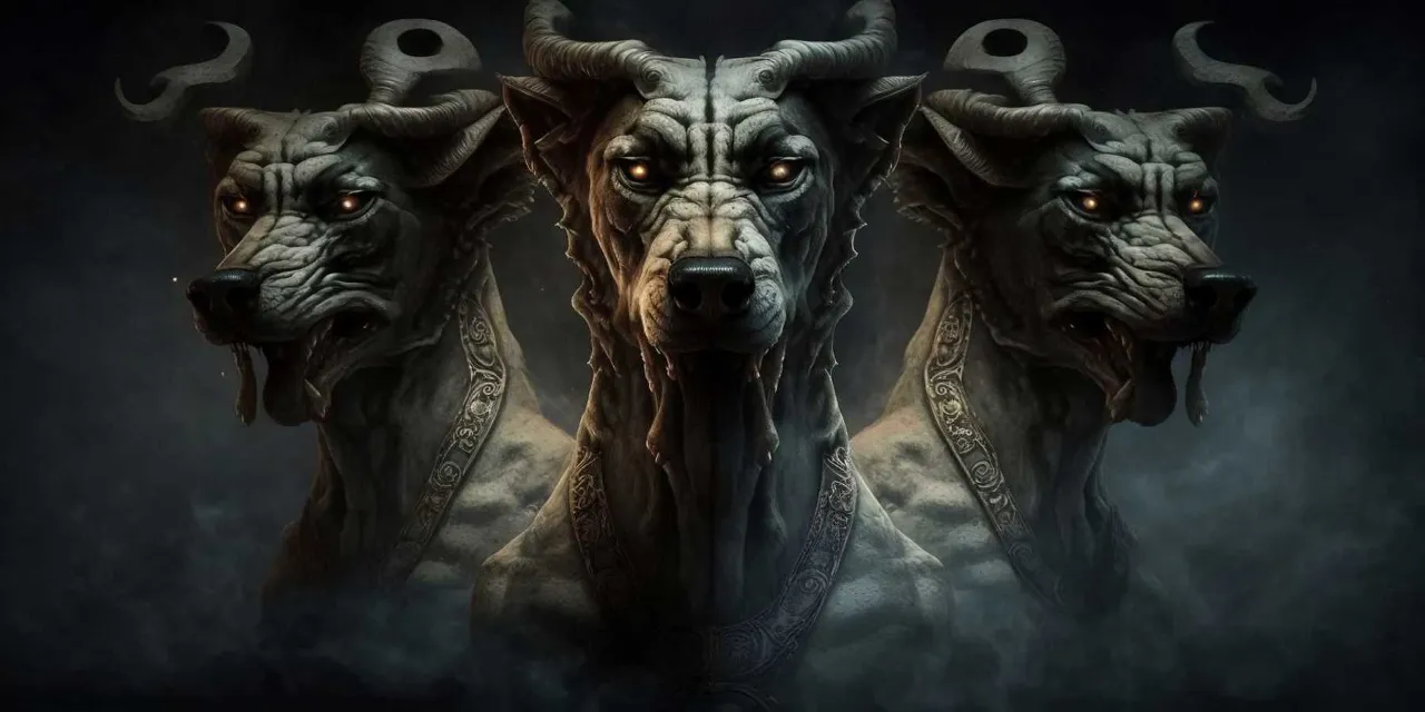 three horned dogs with horns on their heads