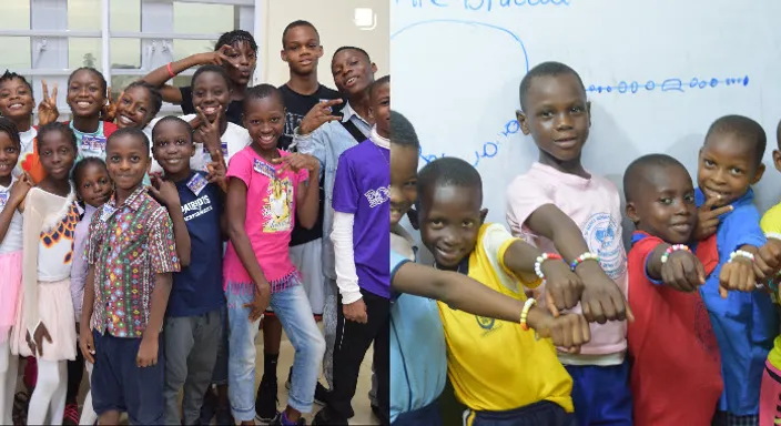 a group of children posing for a picture